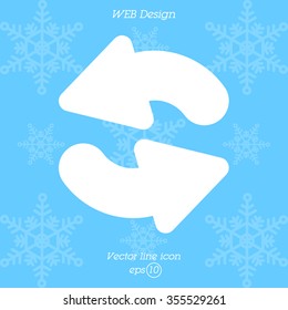Web line icon. Refresh; two circular arrows