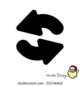 Web line icon. Refresh; two circular arrows