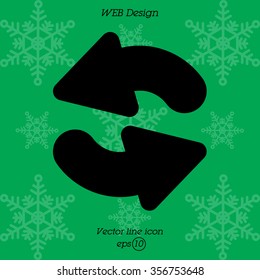 Web line icon. Refresh; two circular arrows