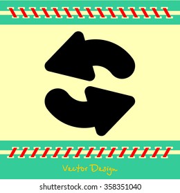 Web line icon. Refresh; two circular arrows