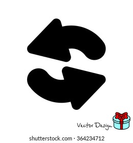 Web line icon. Refresh; two circular arrows