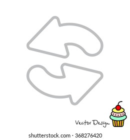 Web line icon. Refresh; two circular arrows