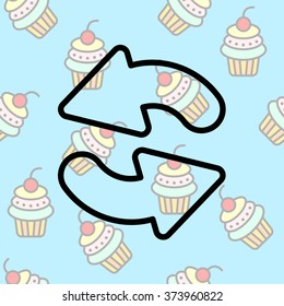 Web line icon. Refresh; two circular arrows