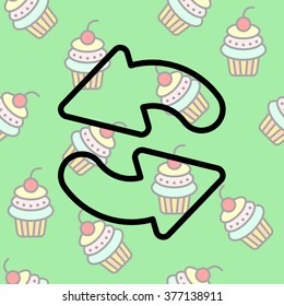 Web line icon. Refresh; two circular arrows