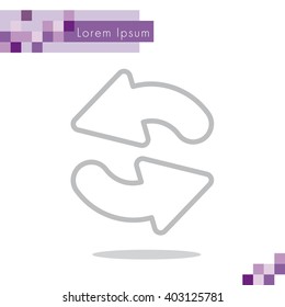 Web line icon. Refresh; two circular arrows