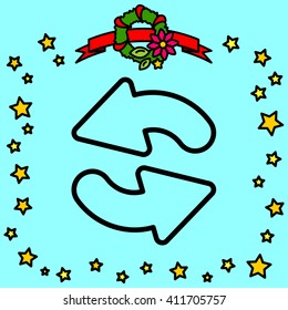 Web line icon. Refresh; two circular arrows