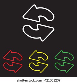 Web line icon. Refresh; two circular arrows