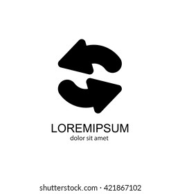 Web line icon. Refresh; two circular arrows