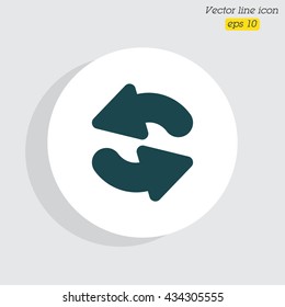 Web line icon. Refresh; two circular arrows