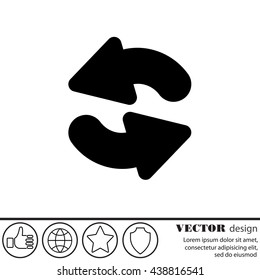 Web line icon. Refresh; two circular arrows