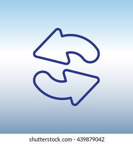 Web line icon. Refresh; two circular arrows