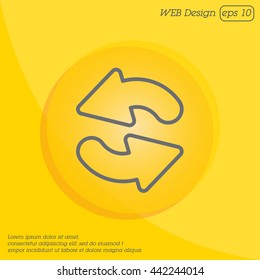 Web line icon. Refresh; two circular arrows