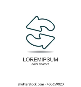 Web line icon. Refresh; two circular arrows