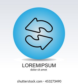 Web line icon. Refresh; two circular arrows