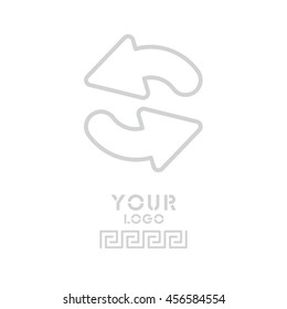 Web line icon. Refresh; two circular arrows