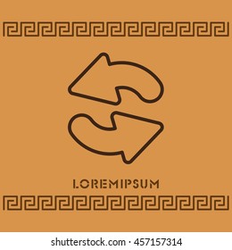 Web line icon. Refresh; two circular arrows