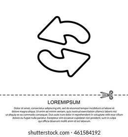 Web line icon. Refresh; two circular arrows