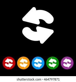 Web line icon. Refresh; two circular arrows