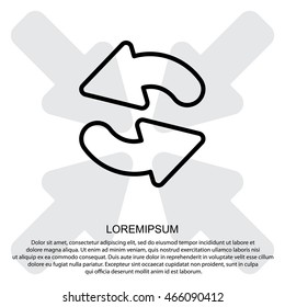 Web line icon. Refresh; two circular arrows