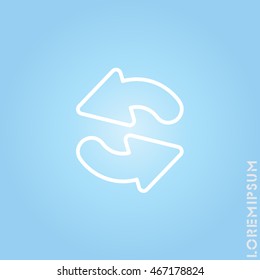 Web line icon. Refresh; two circular arrows