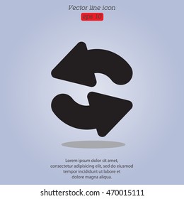 Web line icon. Refresh; two circular arrows