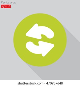 Web line icon. Refresh; two circular arrows