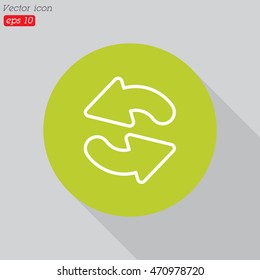 Web line icon. Refresh; two circular arrows