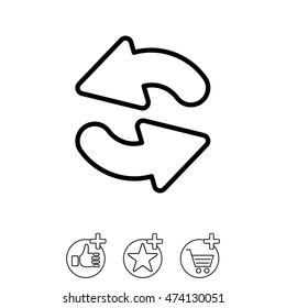 Web line icon. Refresh; two circular arrows