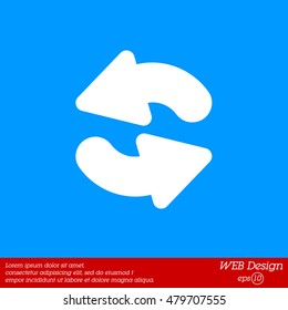 Web line icon. Refresh; two circular arrows
