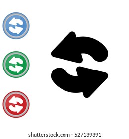 Web line icon. Refresh; two circular arrows