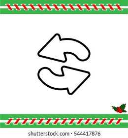 Web line icon. Refresh; two circular arrows