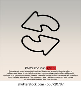 Web line icon. Refresh; two circular arrows