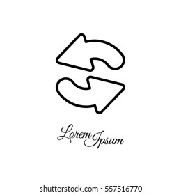 Web line icon. Refresh; two circular arrows