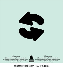 Web line icon. Refresh; two circular arrows