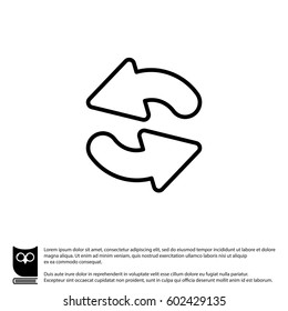 Web line icon. Refresh; two circular arrows