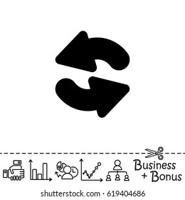 Web line icon. Refresh; two circular arrows