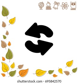Web line icon. Refresh; two circular arrows