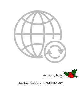 Web line icon. Reloading internet, update online