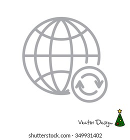 Web line icon. Reloading internet, update online