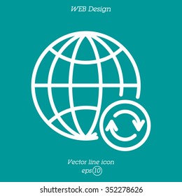 Web line icon. Reloading internet, update online
