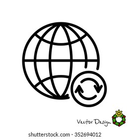 Web line icon. Reloading internet, update online