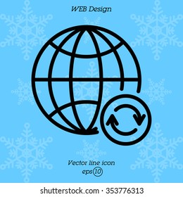 Web line icon. Reloading internet, update online