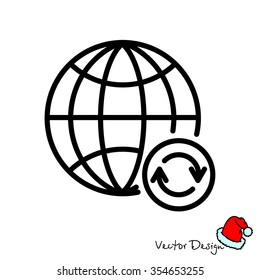 Web line icon. Reloading internet, update online