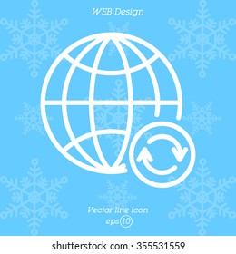 Web line icon. Reloading internet, update online