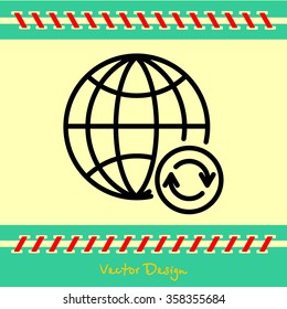 Web line icon. Reloading internet, update online