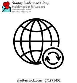 Web line icon. Reloading internet, update online