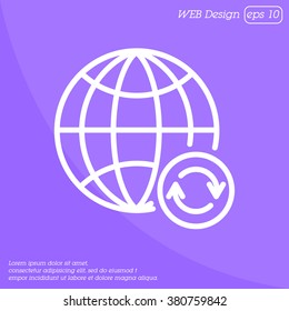 Web line icon. Reloading internet, update online