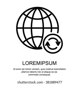 Web line icon. Reloading internet, update online