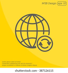 Web line icon. Reloading internet, update online