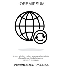 Web line icon. Reloading internet, update online